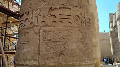 Columns in Great Hypostyle Hall at the Temple of Karnak ancient Thebes
