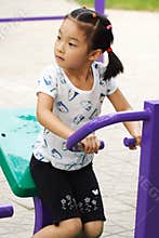 Child fitness in park