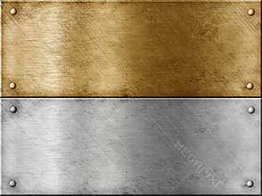 Metal plates set including gold (brass)
