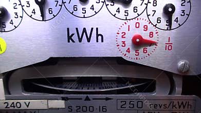 KWh electric meter and slow tuning dial.