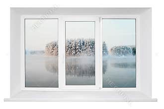 White plastic window frame
