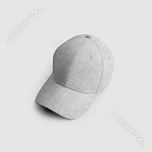 Heather gray baseball cap template, panama hat with sun visor, top view, for design presentation, advertising in an online store