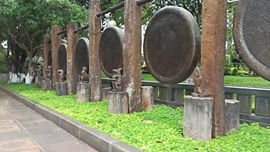 Gongs and singing bowls - traditional Asian musical instruments