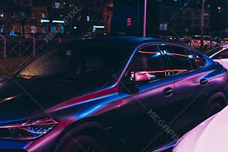 Car cladding wrap with vinyl matte film luxury neon