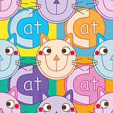 C is cat seamless pattern