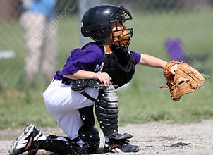 Baseball Catcher catching ball