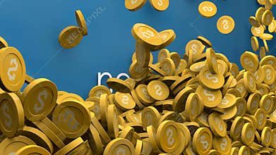 Coin piling up Increase in net worth animation.