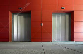 Two elevator doors