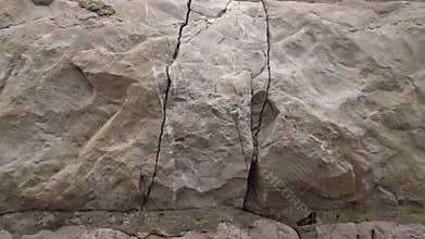 Closeup of a stone wall defect.