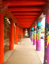 Colorful Columns on the Santa Fe Town Square
