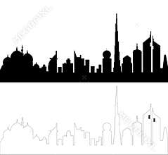 UAE Skyline Silhouette