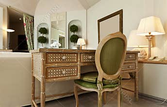 Comfortable suite, wooden desk