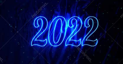 2022 new year animation. Neon numbers 2022