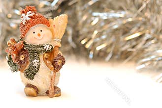Christmas card, happy snowman