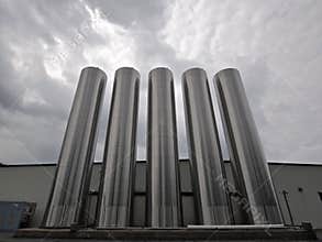 Silver Silos - Horizontal Shot
