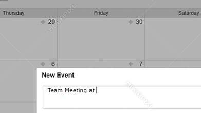 Creating a scheduled calendar reminder of team meeting in to do list. Create work or school arrangement commitment due date