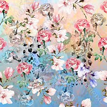 Exquisite pattern for design of watercolor sketches of the flower