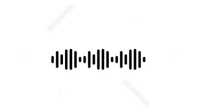 Waveform Audio. Sound wave isolated on black background.