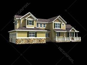 3d model of two level house
