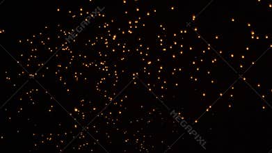 Tourist floating sky lanterns in Loy Krathong festival , Chiang Mai ,Thailand
