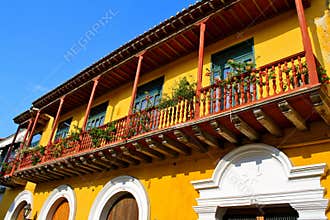 Colonial House Detail. Cartagena, Colombia