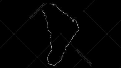 Cayenne French Guiana department map outline animation