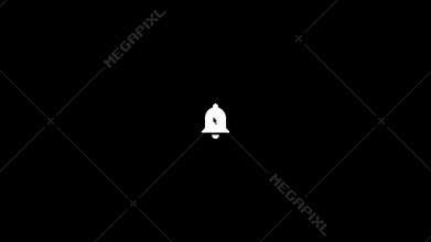 Animated mouse arrow cursor clicks on the white bell button. 4K resolution