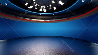 3D Virtual News Studio Background