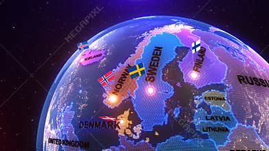 Scandinavia map animation