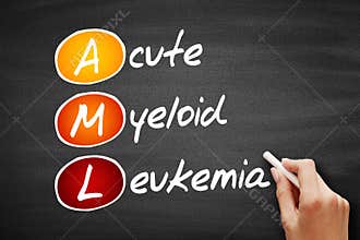 AML - Acute Myeloid Leukemia acronym, medical concept background on blackboard