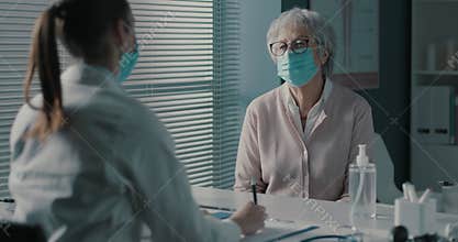 Doctor giving medical advice to a senior patient