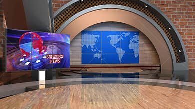 3D Virtual News Studio Background