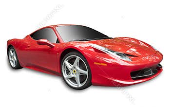 Ferrari 458 on white, isolated