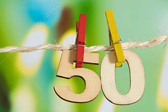 50 birthday, cake and candles