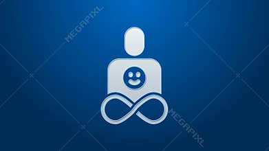 White line Friends forever icon isolated on blue background. Everlasting friendship concept. 4K Video motion graphic