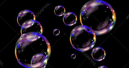 Soap Air Bubbles fly