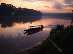 Amazon rainforest sunrise