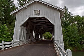 Vintage Hoffman White Covered Bridge