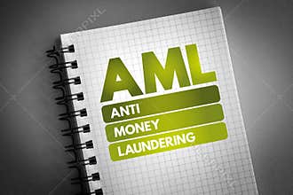 AML - Anti Money Laundering acronym on notepad, business concept background
