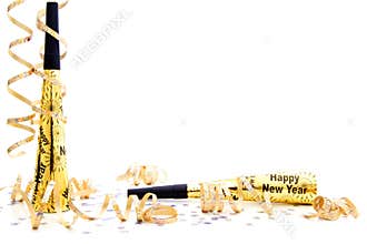 New Years Eve party noisemaker border