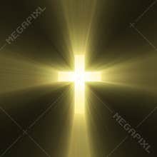 Holy cross symbol sun light flare