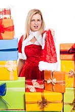 Angry Christmas woman