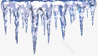 Icicles isolated. Clipping path