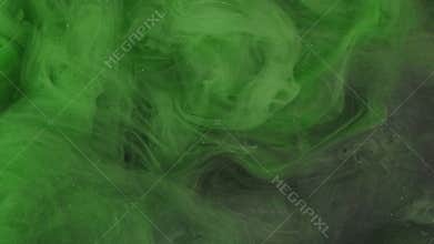 Glitter ink water smoke cloud green vapor flow