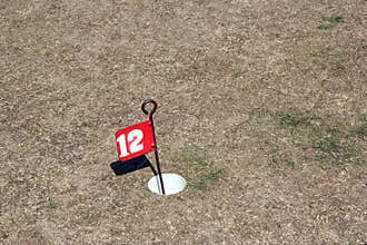 Golf flag in a drought.