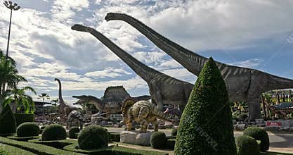 Cool Stegasaurus Statues Pattaya, Thailand Nong Nooch Botanical Garden