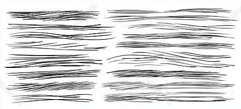 Design element, beautiful decoration. Dividers, borders, borders, brush lines. Trendy doodle style design elements