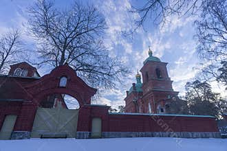 Winter view of the Voskresenskiy Skete of Valaam Monastery