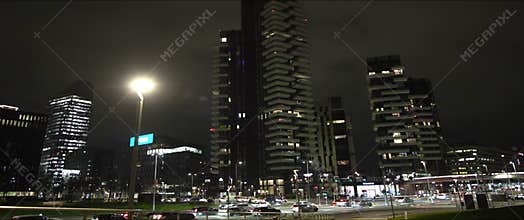 Night Scenes - Square with traffic on a Saturday evening in Milan Anamorphic Lens
