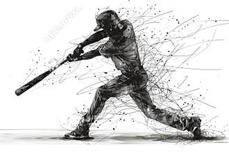 A Silhouette of a Baseball Player Swinging for the Fences